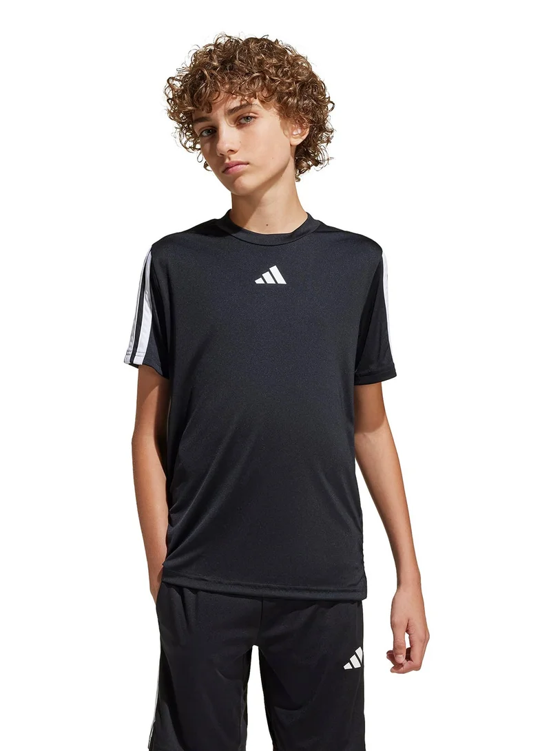 Adidas Youth Training Essential 3 Stripe T-Shirt